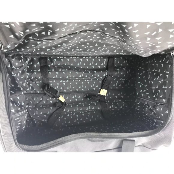 KKDK Unisex Adult Black Gray Double Handles Pockets Trolley Duffle‎ Luggage Bag - Picture 10 of 11